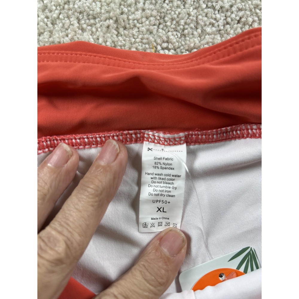 Charmo Swim Shorts Womens XL Coral Orange UPF 50+ Lined Quick Dry Active Beach - Picture 2 of 7